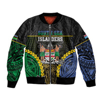 Personalised South Sea Islanders And Fiji Bomber Jacket Kanakas Fijian Tapa Pattern
