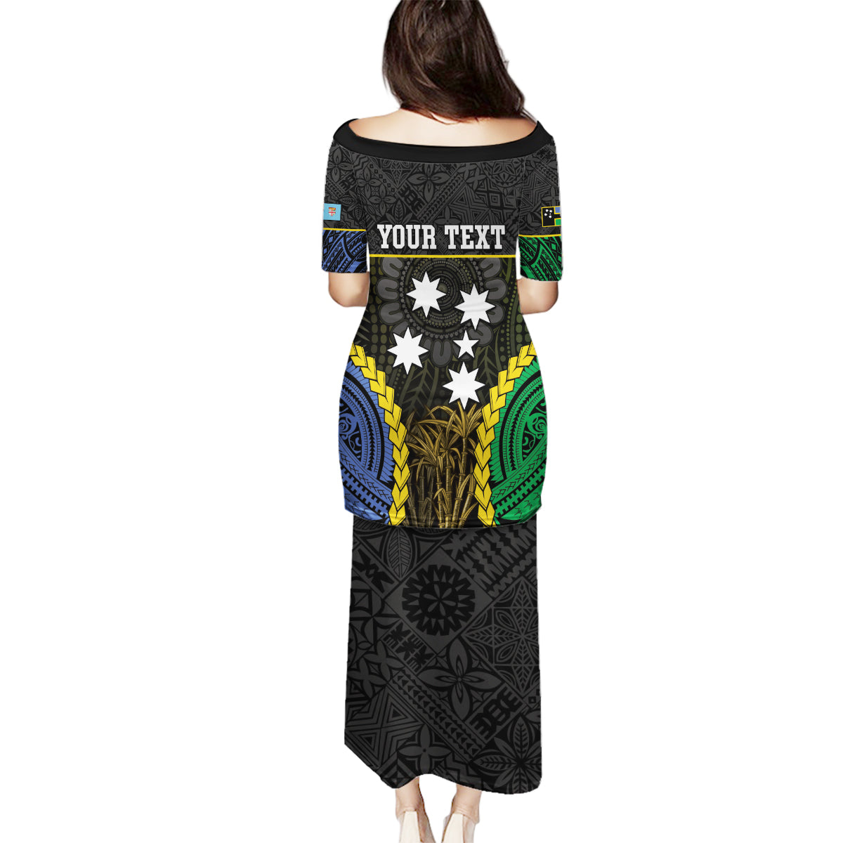 Personalised South Sea Islanders And Fiji Family Matching Puletasi and Hawaiian Shirt Kanakas Fijian Tapa Pattern LT05 - Polynesian Pride
