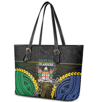 South Sea Islanders And Fiji Leather Tote Bag Kanakas Fijian Tapa Pattern