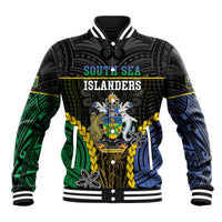 Personalised South Sea Islanders And Solomon Islands Baseball Jacket Kanakas Polynesian Pattern