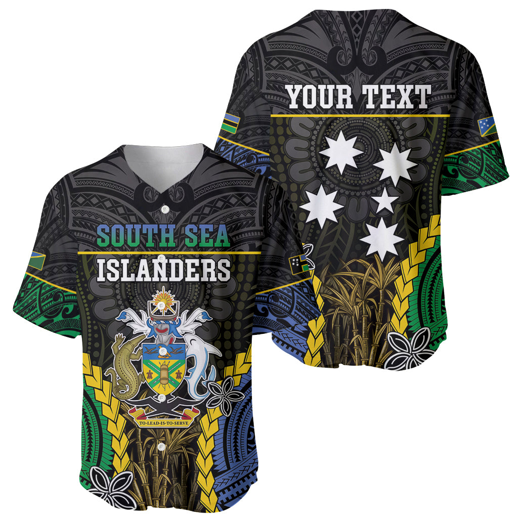 Personalised South Sea Islanders And Solomon Islands Baseball Jersey Kanakas Polynesian Pattern