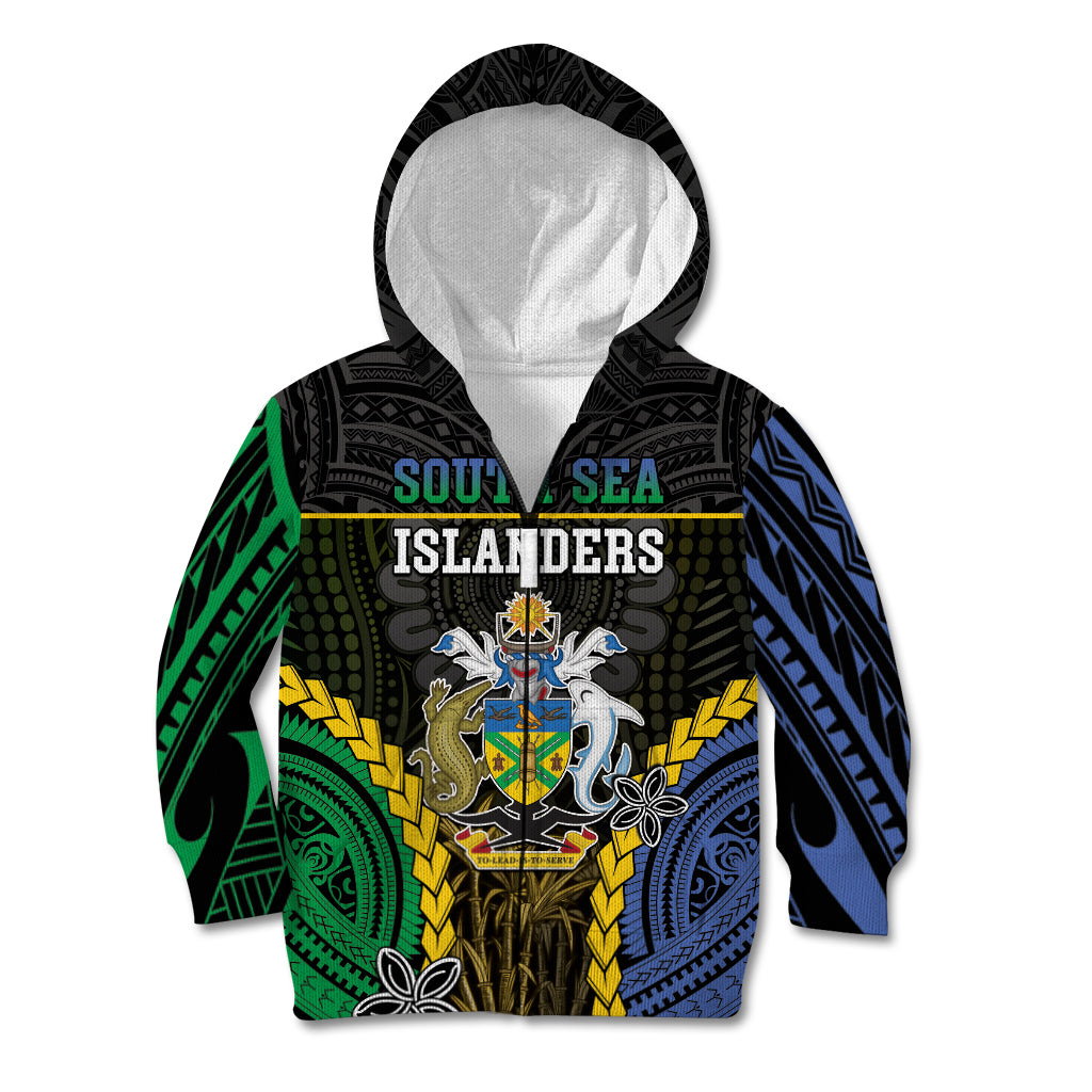 Personalised South Sea Islanders And Solomon Islands Kid Hoodie Kanakas Polynesian Pattern
