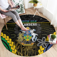 South Sea Islanders And Solomon Islands Round Carpet Kanakas Polynesian Pattern