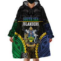 Personalised South Sea Islanders And Solomon Islands Wearable Blanket Hoodie Kanakas Polynesian Pattern