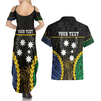 Personalised South Sea Islanders And Vanuatu Couples Matching Summer Maxi Dress and Hawaiian Shirt Kanakas Sand Drawing Pattern LT05 - Polynesian Pride