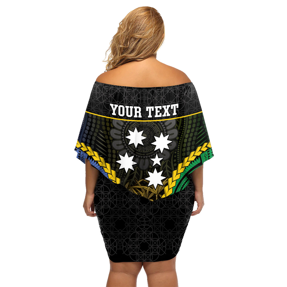 Personalised South Sea Islanders And Vanuatu Family Matching Off Shoulder Short Dress and Hawaiian Shirt Kanakas Sand Drawing Pattern