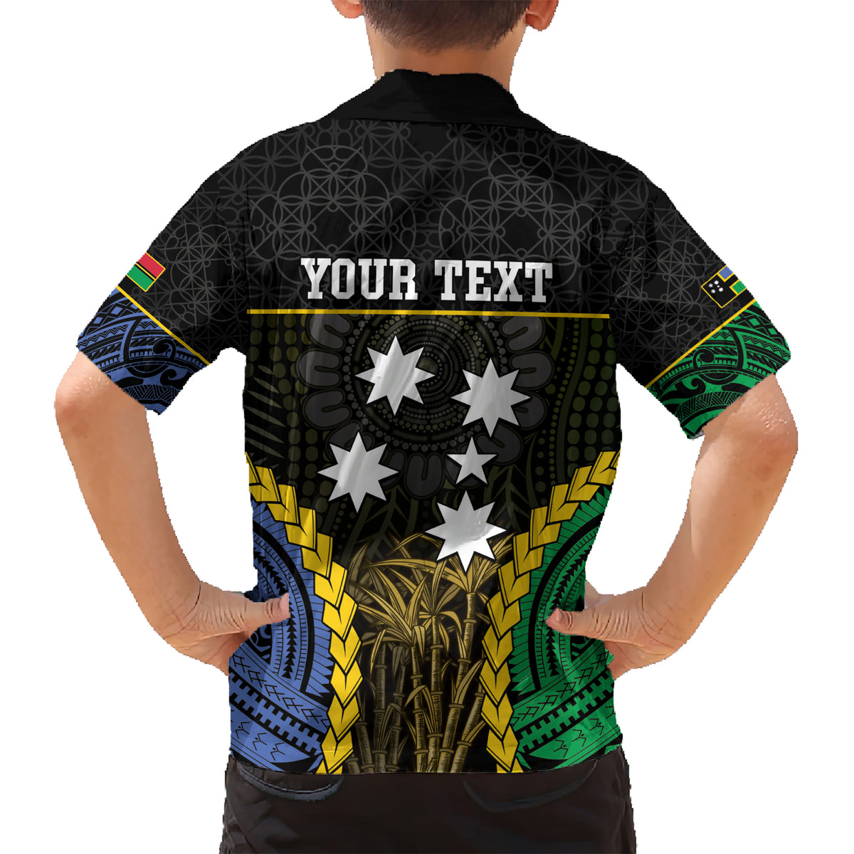 Personalised South Sea Islanders And Vanuatu Family Matching Short Sleeve Bodycon Dress and Hawaiian Shirt Kanakas Sand Drawing Pattern LT05 - Polynesian Pride