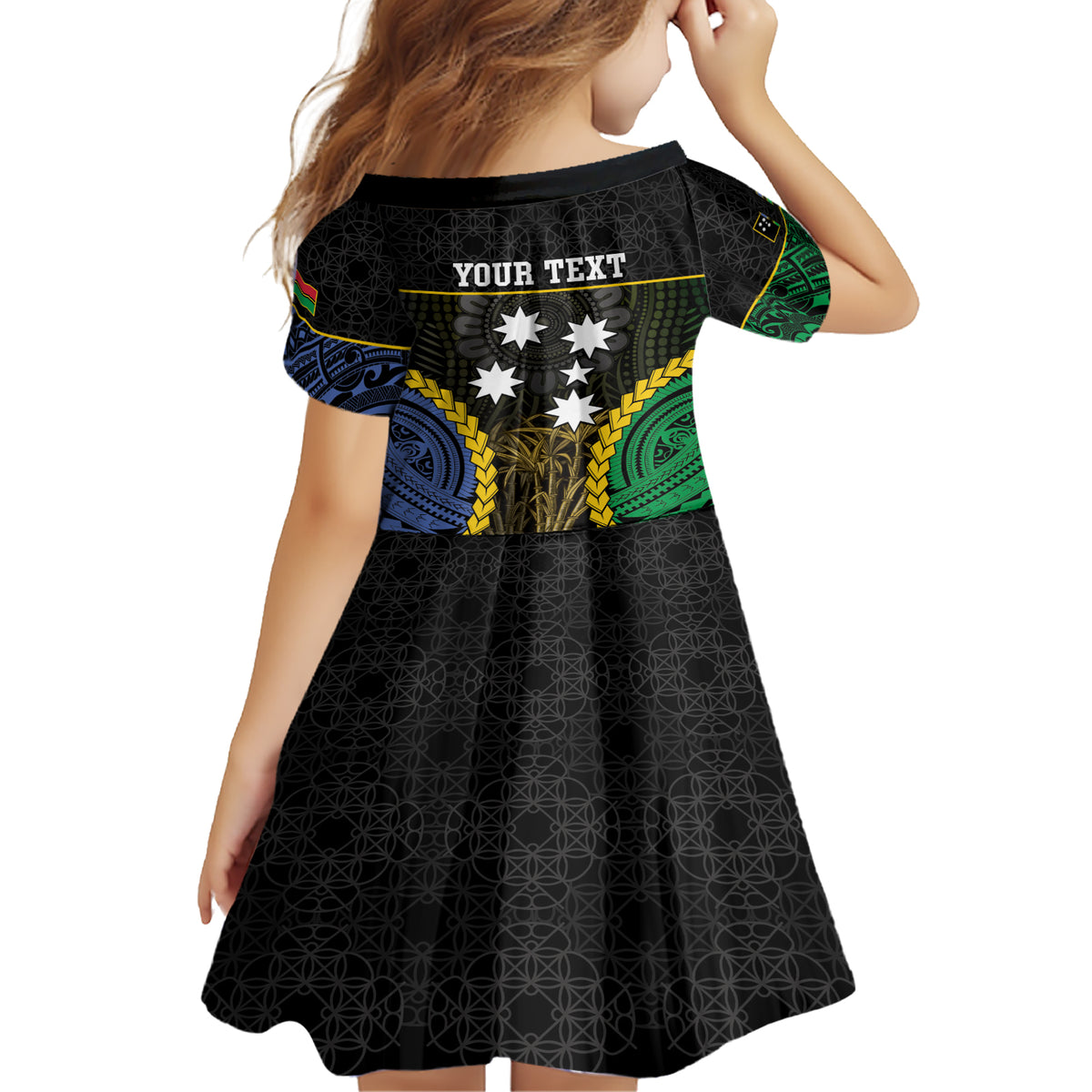Personalised South Sea Islanders And Vanuatu Family Matching Short Sleeve Bodycon Dress and Hawaiian Shirt Kanakas Sand Drawing Pattern LT05 - Polynesian Pride