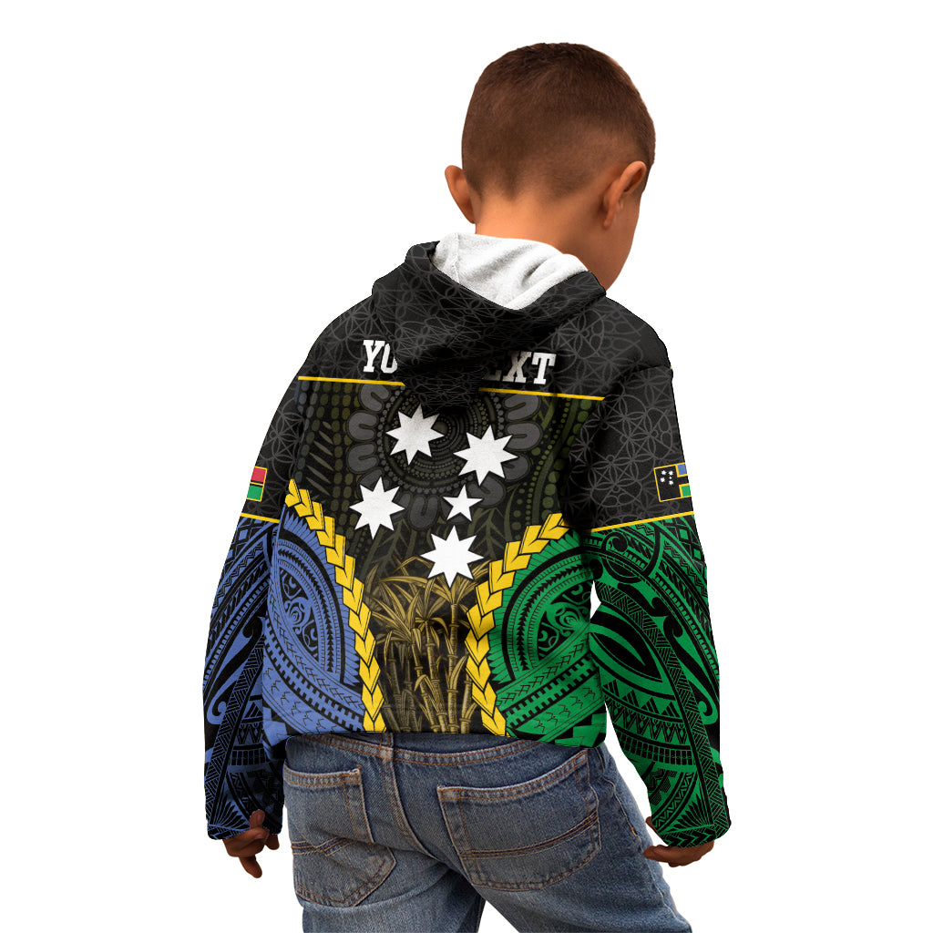Personalised South Sea Islanders And Vanuatu Kid Hoodie Kanakas Sand Drawing Pattern