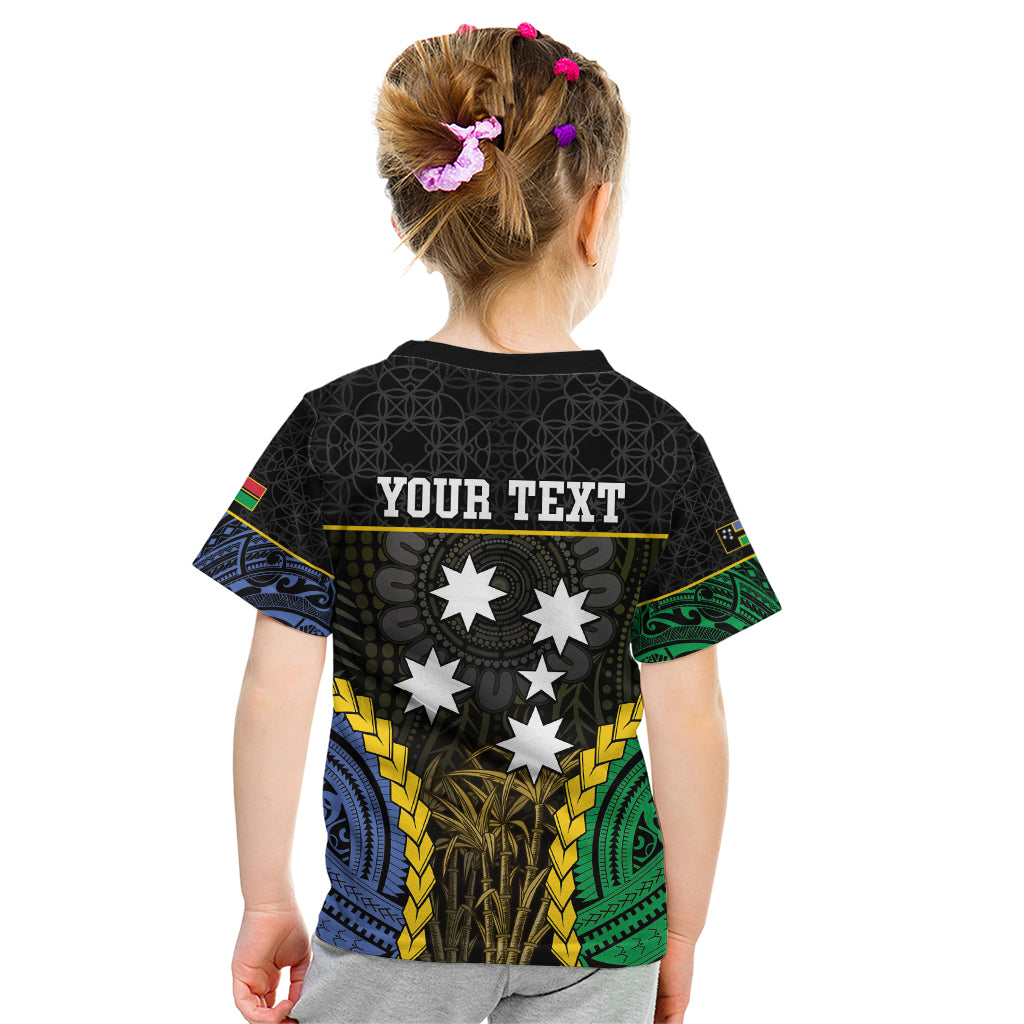 Personalised South Sea Islanders And Vanuatu Kid T Shirt Kanakas Sand Drawing Pattern