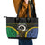 South Sea Islanders And Vanuatu Leather Tote Bag Kanakas Sand Drawing Pattern