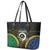 South Sea Islanders And Vanuatu Leather Tote Bag Kanakas Sand Drawing Pattern