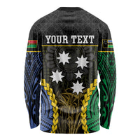 Personalised South Sea Islanders And Vanuatu Long Sleeve Shirt Kanakas Sand Drawing Pattern