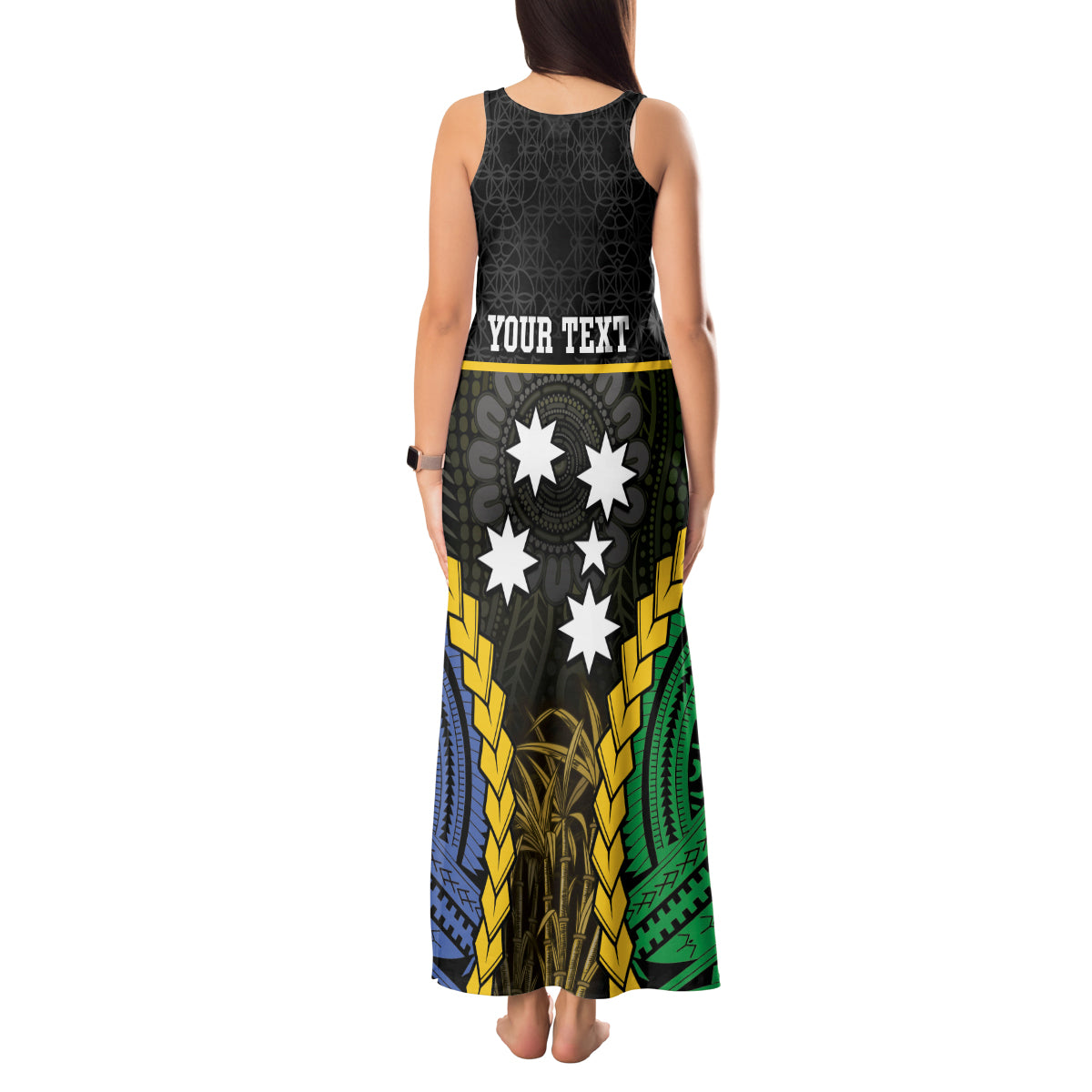 Personalised South Sea Islanders And Vanuatu Tank Maxi Dress Kanakas Sand Drawing Pattern