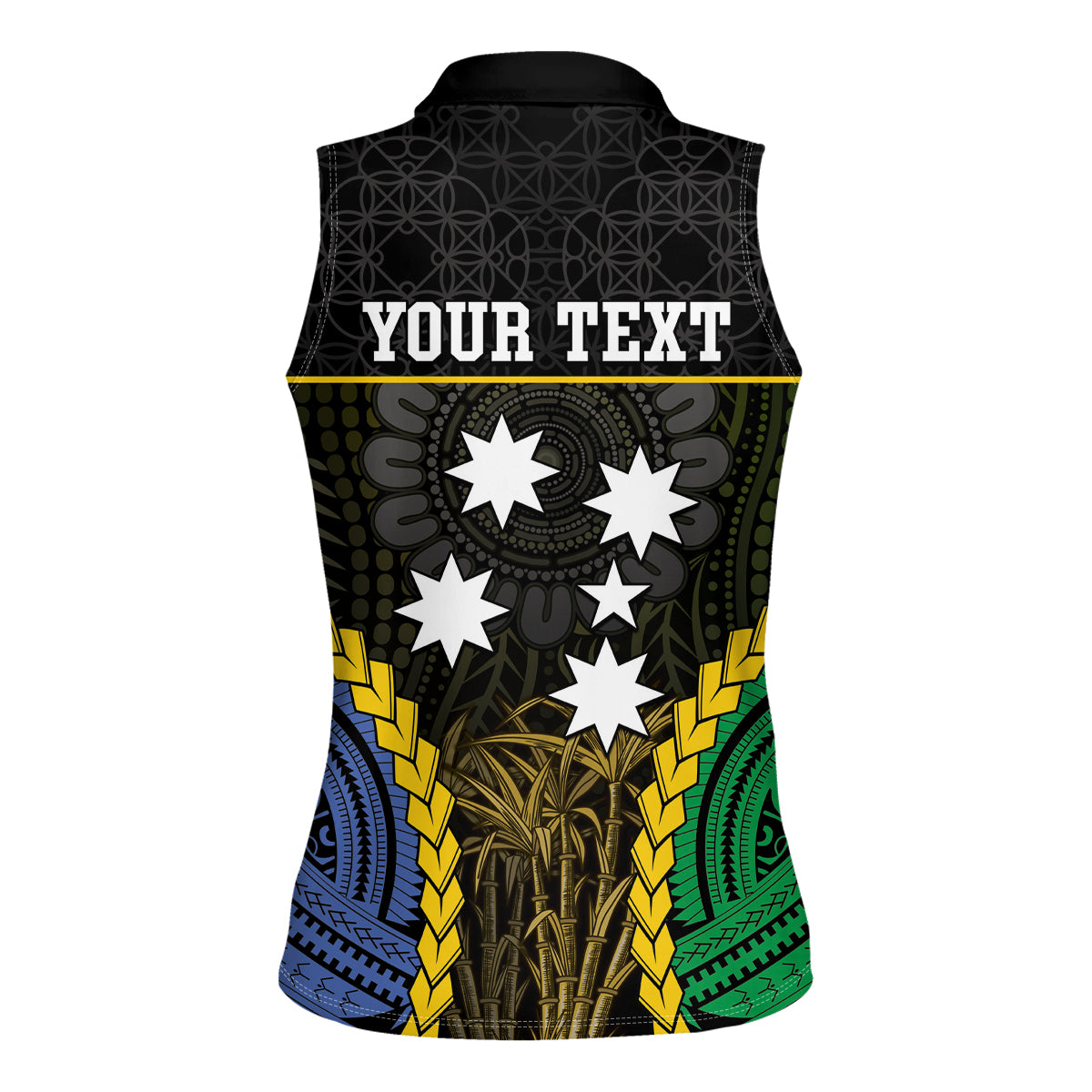 Personalised South Sea Islanders And Vanuatu Women Sleeveless Polo Shirt Kanakas Sand Drawing Pattern