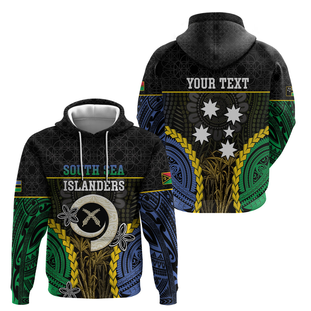 Personalised South Sea Islanders And Vanuatu Zip Hoodie Kanakas Sand Drawing Pattern