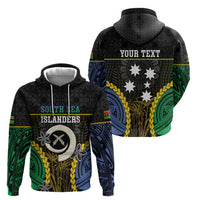 Personalised South Sea Islanders And Vanuatu Zip Hoodie Kanakas Sand Drawing Pattern
