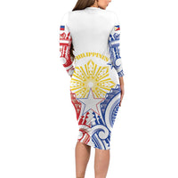 Philippines Family Matching Long Sleeve Bodycon Dress and Hawaiian Shirt Katipunan Andres Bonifacio