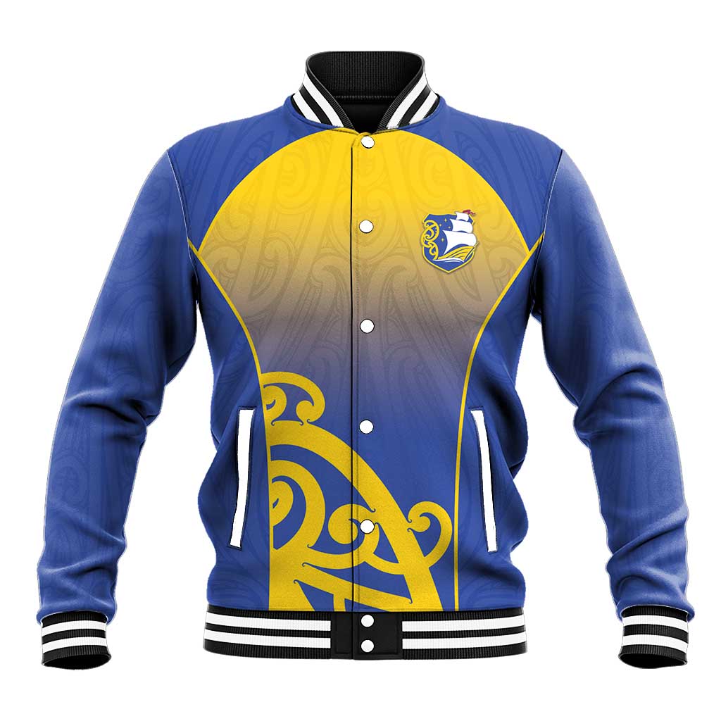 Custom James Cook High School Baseball Jacket Maori Koru Pattern