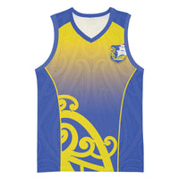 Custom James Cook High School Basketball Jersey Maori Koru Pattern