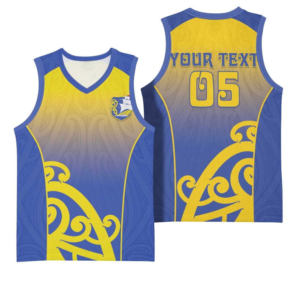 Custom James Cook High School Basketball Jersey Maori Koru Pattern