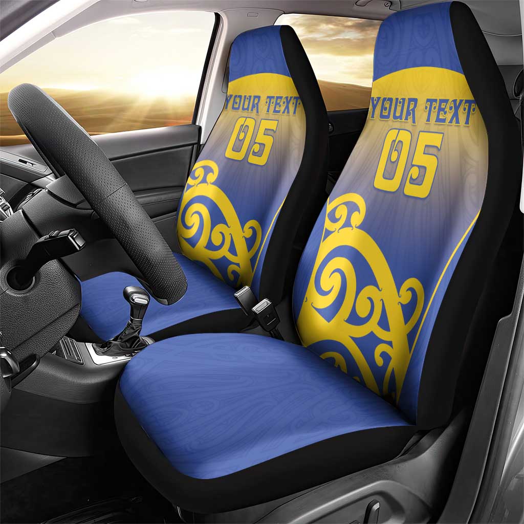 Custom James Cook High School Car Seat Cover Maori Koru Pattern