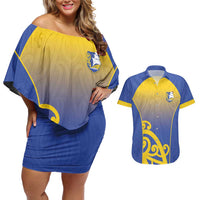 Custom James Cook High School Couples Matching Off Shoulder Short Dress and Hawaiian Shirt Maori Koru Pattern