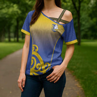 Custom James Cook High School Cross Shoulder Shirt Maori Koru Pattern