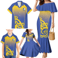 Custom James Cook High School Family Matching Mermaid Dress and Hawaiian Shirt Maori Koru Pattern