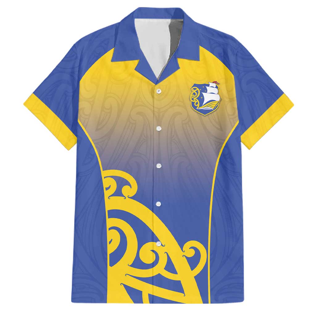 Custom James Cook High School Family Matching Off Shoulder Short Dress and Hawaiian Shirt Maori Koru Pattern