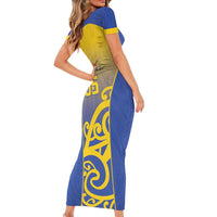 Custom James Cook High School Family Matching Short Sleeve Bodycon Dress and Hawaiian Shirt Maori Koru Pattern