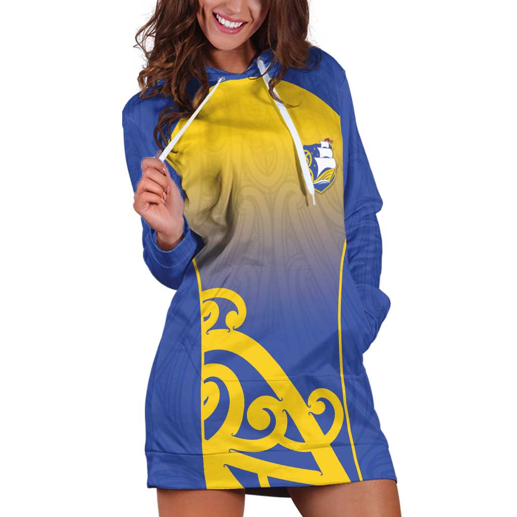 Custom James Cook High School Hoodie Dress Maori Koru Pattern