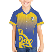 Custom James Cook High School Kid Hawaiian Shirt Maori Koru Pattern