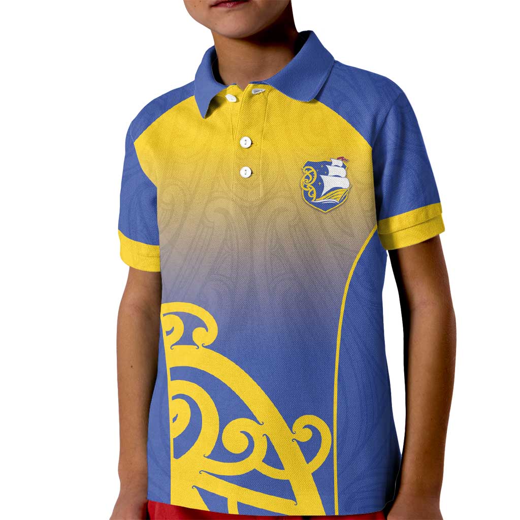 Custom James Cook High School Kid Polo Shirt Maori Koru Pattern