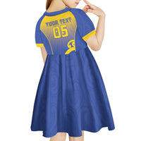 Custom James Cook High School Kid Short Sleeve Dress Maori Koru Pattern