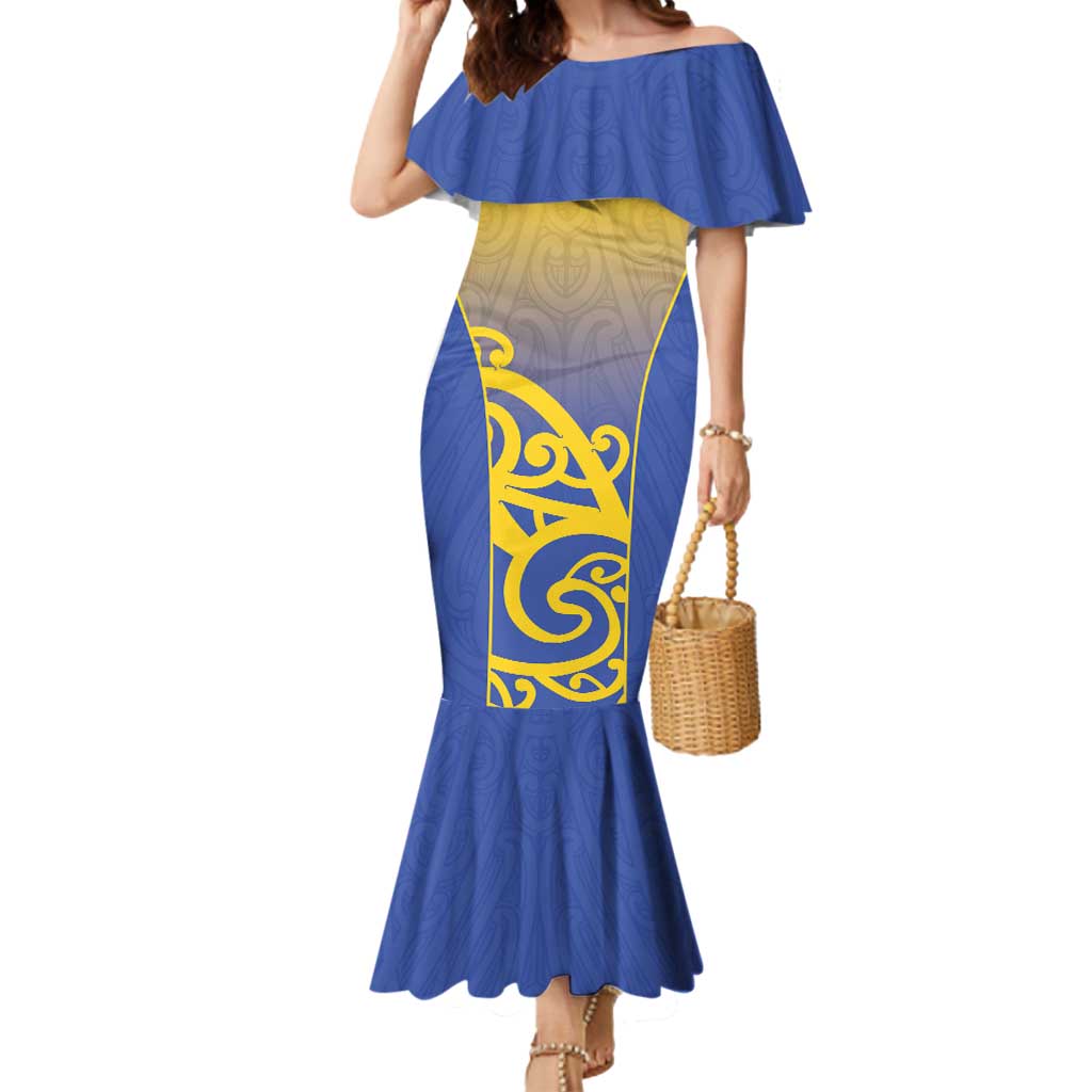 Custom James Cook High School Mermaid Dress Maori Koru Pattern