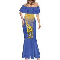 Custom James Cook High School Mermaid Dress Maori Koru Pattern