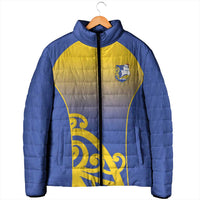 Custom James Cook High School Padded Jacket Maori Koru Pattern