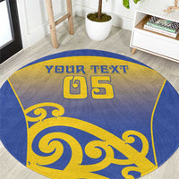 Custom James Cook High School Round Carpet Maori Koru Pattern