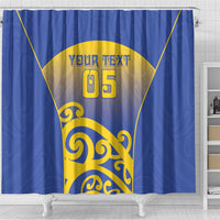 Custom James Cook High School Shower Curtain Maori Koru Pattern