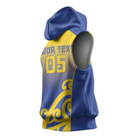 Custom James Cook High School Sleeveless Hoodie Maori Koru Pattern