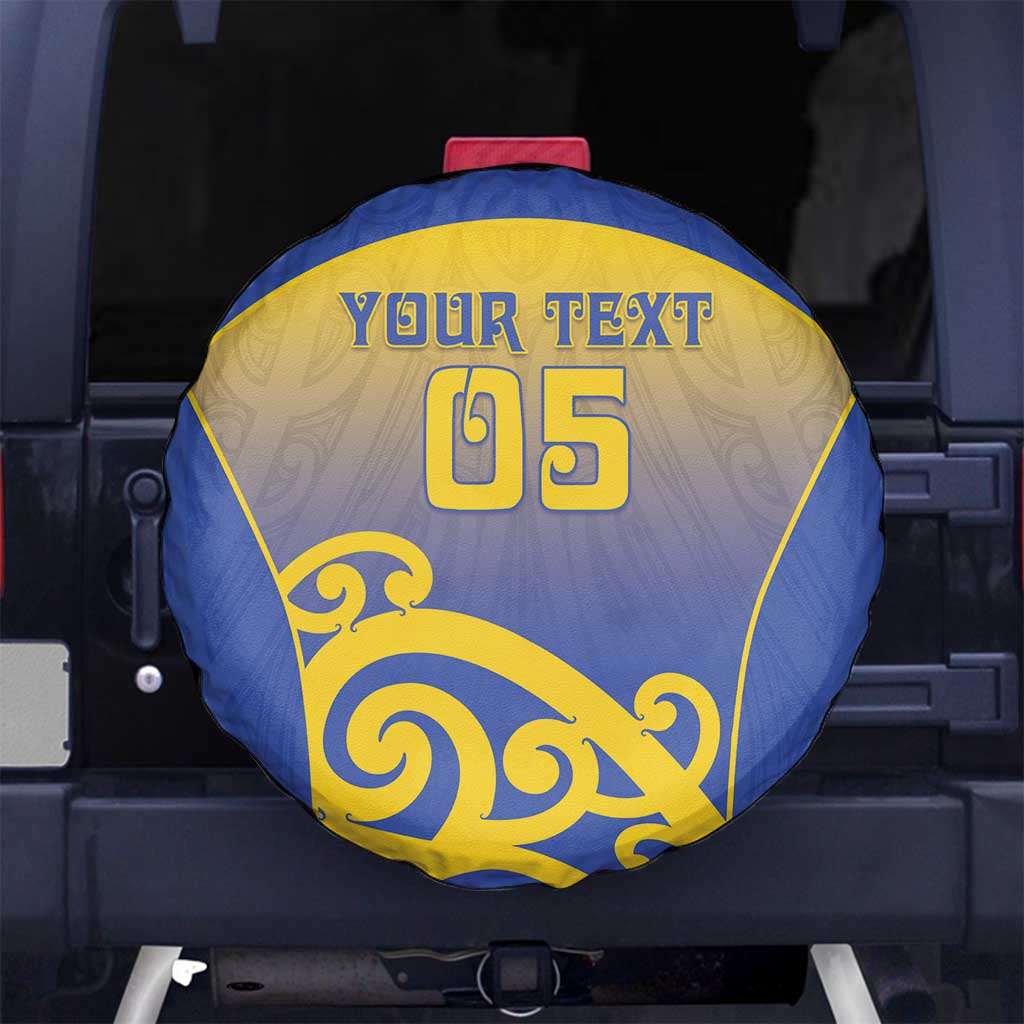 Custom James Cook High School Spare Tire Cover Maori Koru Pattern LT05 No hole Blue - Polynesian Pride