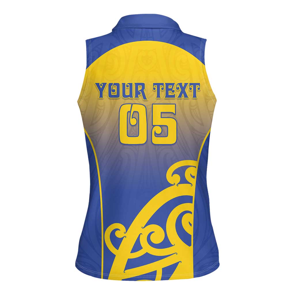 Custom James Cook High School Women Sleeveless Polo Shirt Maori Koru Pattern