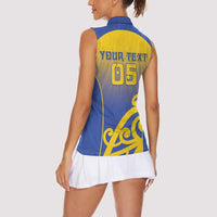 Custom James Cook High School Women Sleeveless Polo Shirt Maori Koru Pattern