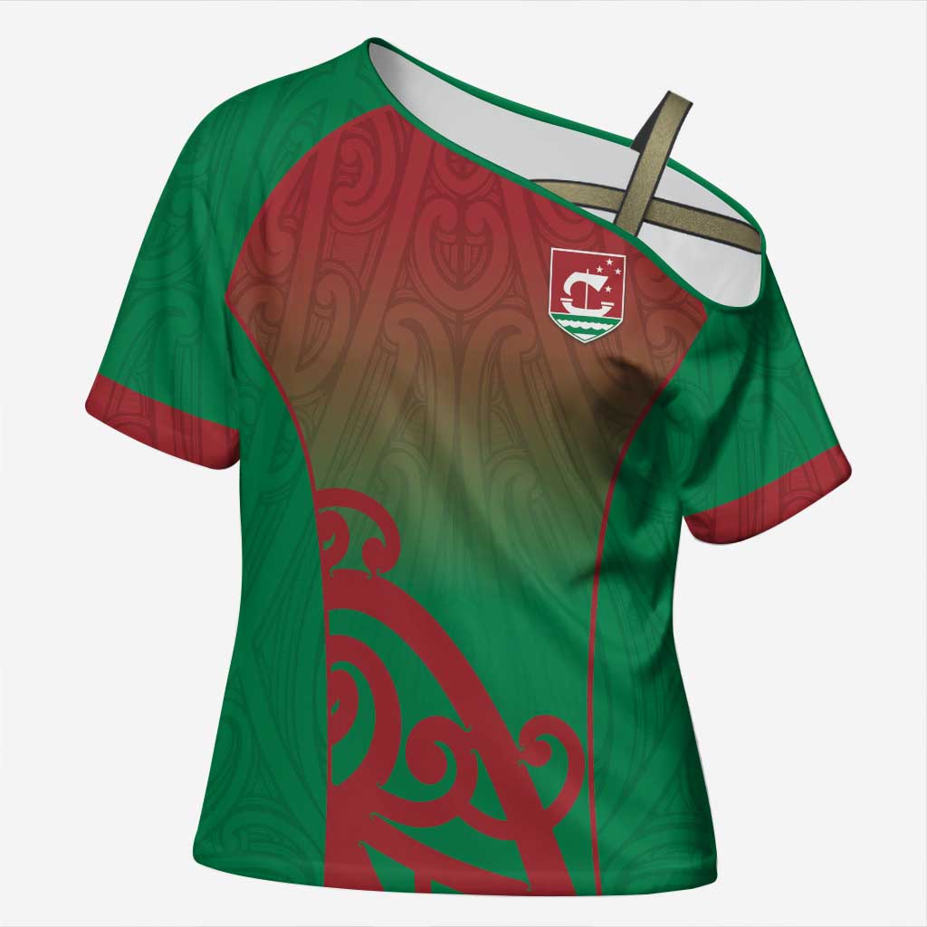 Custom Onehunga High School Cross Shoulder Shirt Maori Koru Pattern
