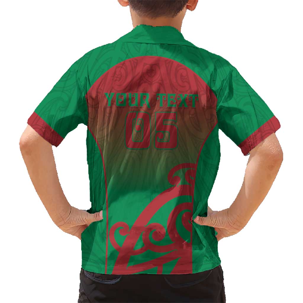 Custom Onehunga High School Family Matching Summer Maxi Dress and Hawaiian Shirt Maori Koru Pattern