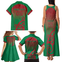 Custom Onehunga High School Family Matching Tank Maxi Dress and Hawaiian Shirt Maori Koru Pattern