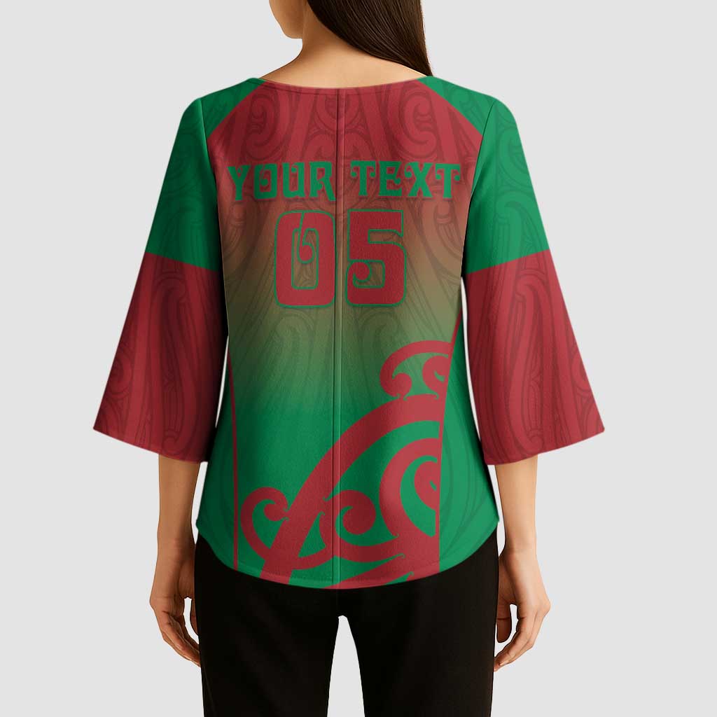 Custom Onehunga High School Kimono Sleeve Blouse Maori Koru Pattern