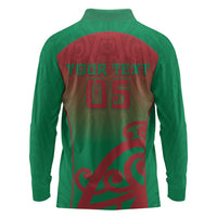 Custom Onehunga High School Long Sleeve Polo Shirt Maori Koru Pattern