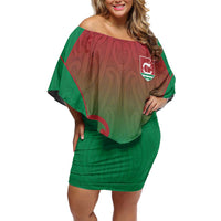 Custom Onehunga High School Off Shoulder Short Dress Maori Koru Pattern